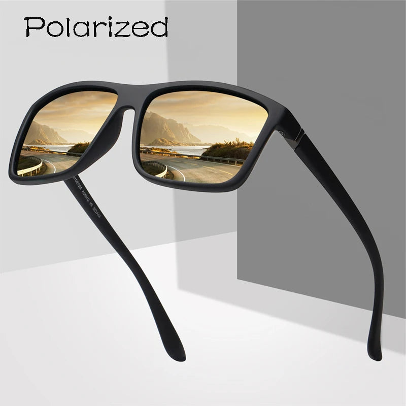 Occhiali da Sole Polarizzati Vintage Quadrati di Lusso per Uomo Donna Moda Arrampicata Guida Antiriflesso UV400