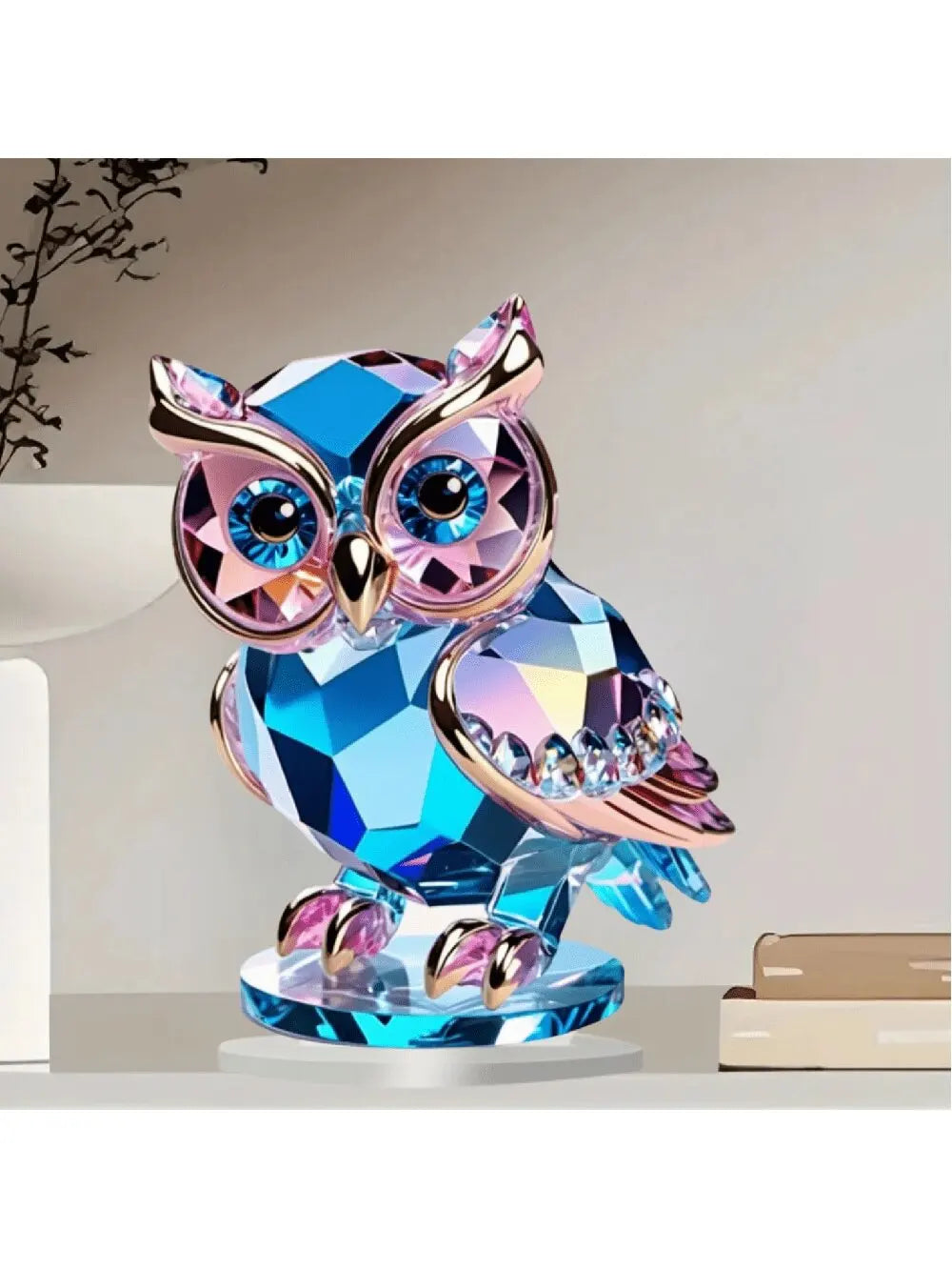 Gufo Di Plastica Cristallo Decorazione Da Tavolo 15 Cm Per Casa A Tema Animale Ornamento Pratico E Conveniente
