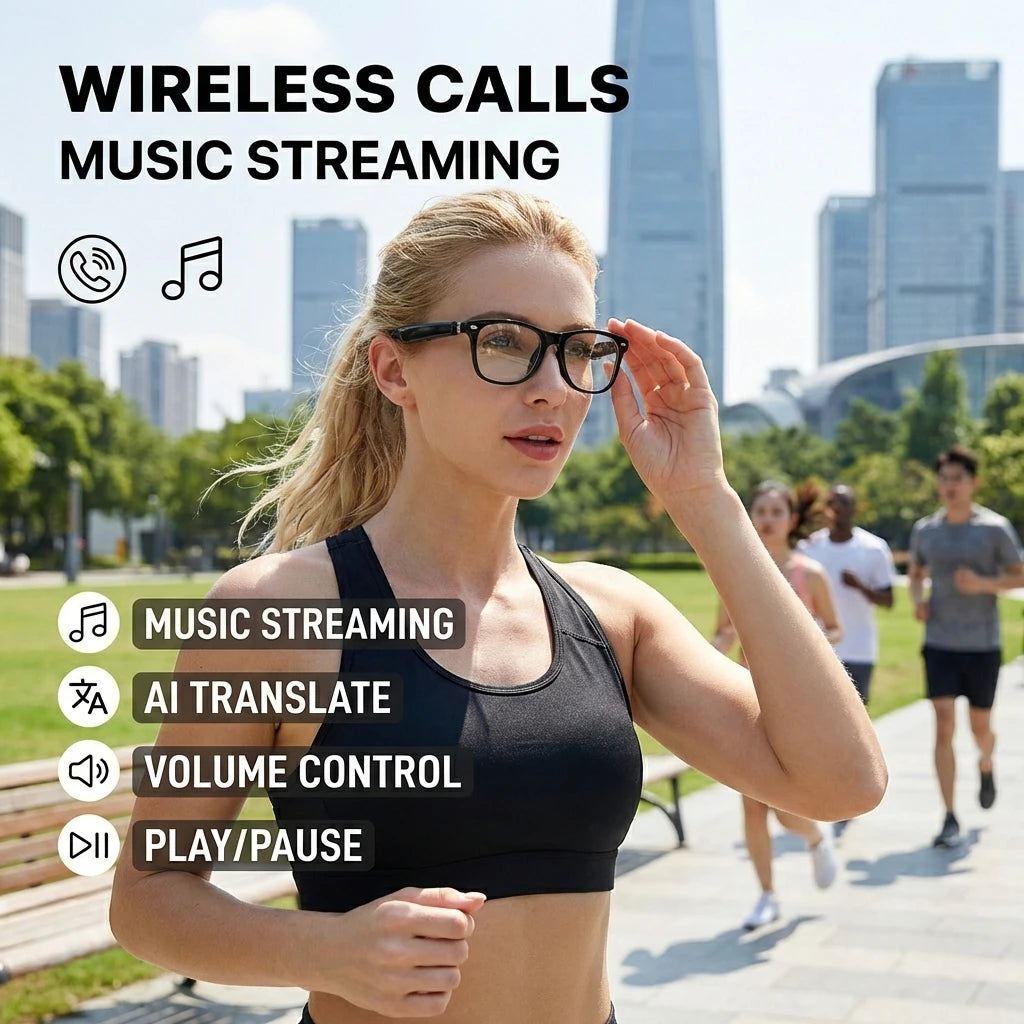 Occhiali Audio Intelligenti Senbono 2026 Traduzione AI Oltre 100 Lingue Chiamate Bluetooth Musica Occhiali Da Sole