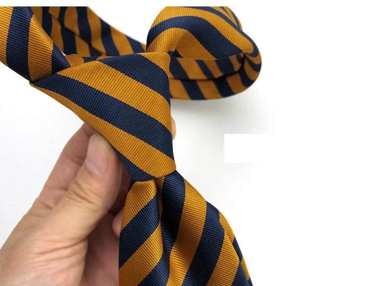 Cravatta Da Uomo 8 Cm In Poliestere Jacquard A Righe Classica Per Matrimonio E Affari Ascot YISHLINE