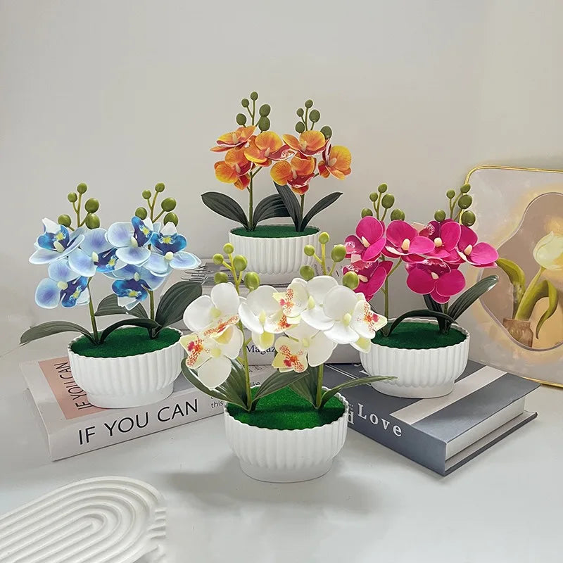 Due Set Di Tre Fiori Simulati Orchidee A Farfalla Piante In Vaso Decorazioni Per La Casa Regalo Di San Valentino