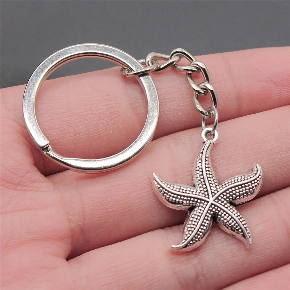 Portachiavi Tema Animali Marino Conchiglia Tartaruga Marina Cavalluccio Marino Polpo Calamari Stella Marina Sirena Regalo