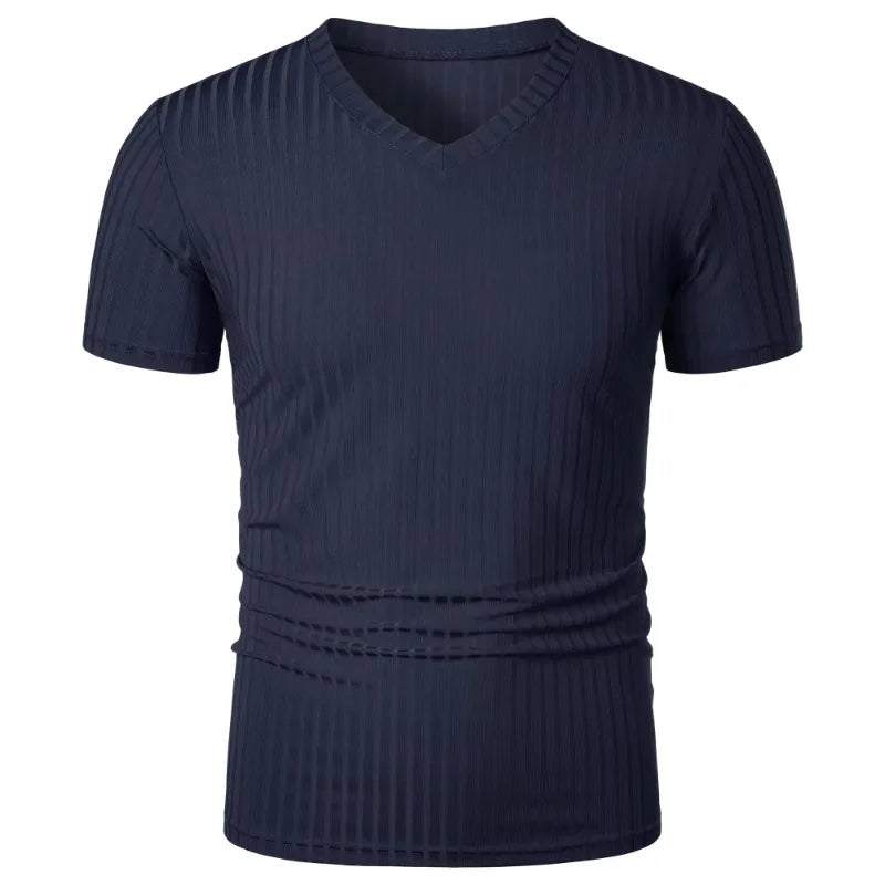 T Shirt Muscolari Da Uomo A Maniche Corte Estive Elasticizzate Scollo A V Bodybuilding Streetwear Allenamento Costine