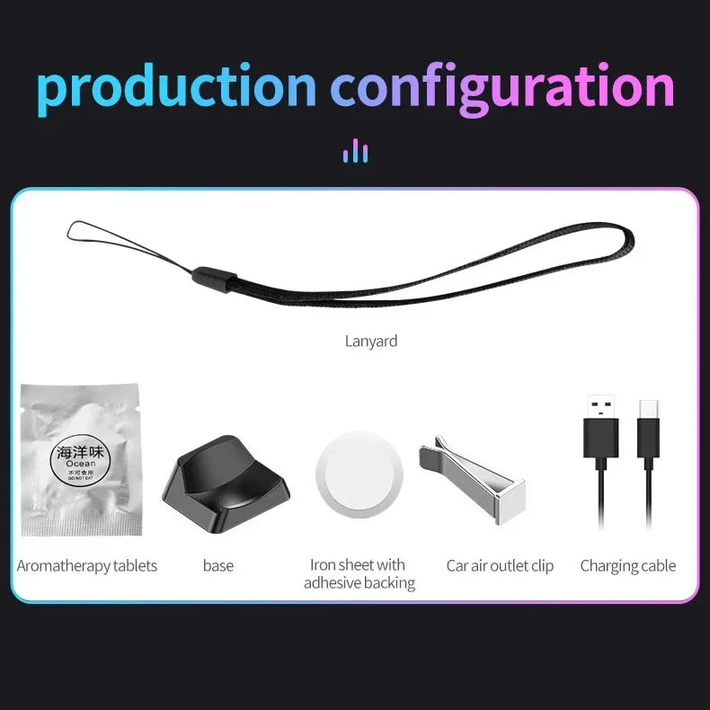 Lampada Magnetica Per Aromaterapia RGB Rotonda Ricaricabile Per Presa D Aria Auto O Stanza