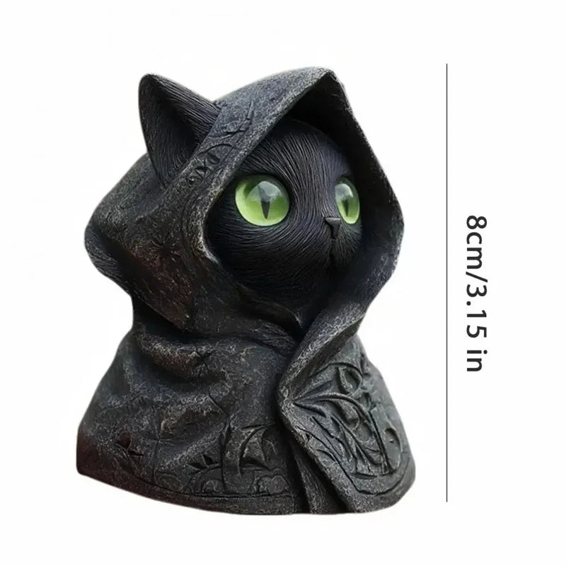 Figurina Di Gatto Fatta A Mano Nero Per Decorazioni Halloween In Resina Regalo Per Amanti Dei Gatti Da Tavolo