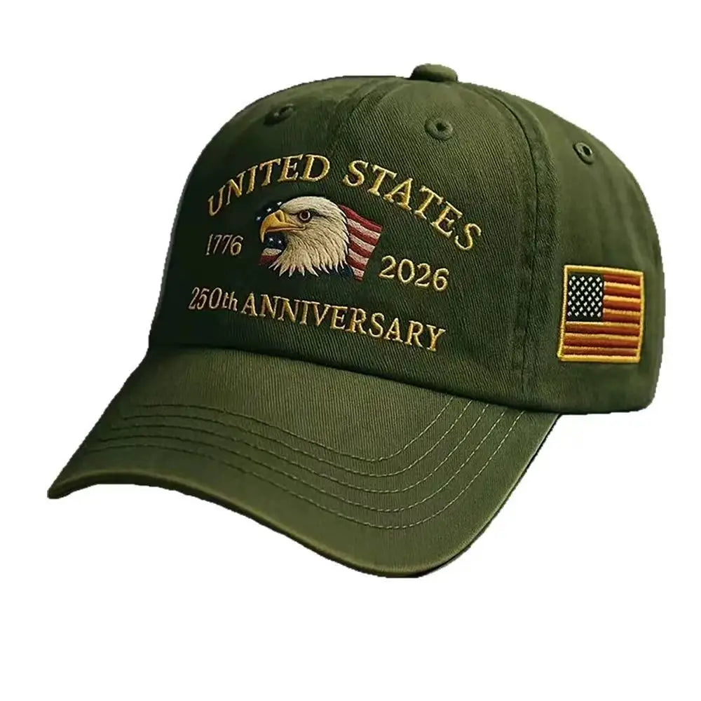 Cappello Patriottico 250esimo Anniversario USA Con Aquila Ricamata Unisex Berretto Da Baseball Elegante