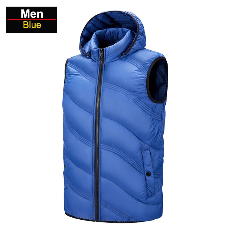 Gilet Termico Impermeabile Uomo CHRLCK per Trekking Campeggio Caccia Sci Pesca Invernale Taglia Grande Caldo e Leggero
