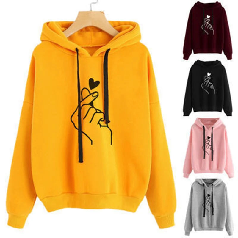 Felpa Con Cappuccio In Pile Autunnale Tinta Unita Da Donna Manica Lunga Con Coulisse E Tasche Frontali Stile Coreano