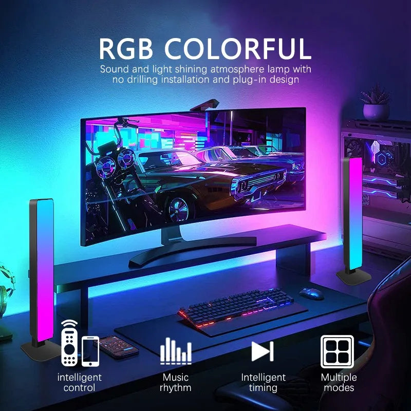 Luce Atmosfera Intelligente Tuya Controllo Remoto App RGB Lampada Da Tavolo Per Computer TV Gioco Musica Ritmo Decorativa