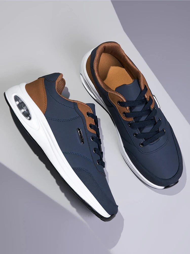 Scarpe Sportive Da Uomo Impermeabili In Pelle Casual Antiscivolo Da Passeggio E Tennis Con Aumento Di Altezza