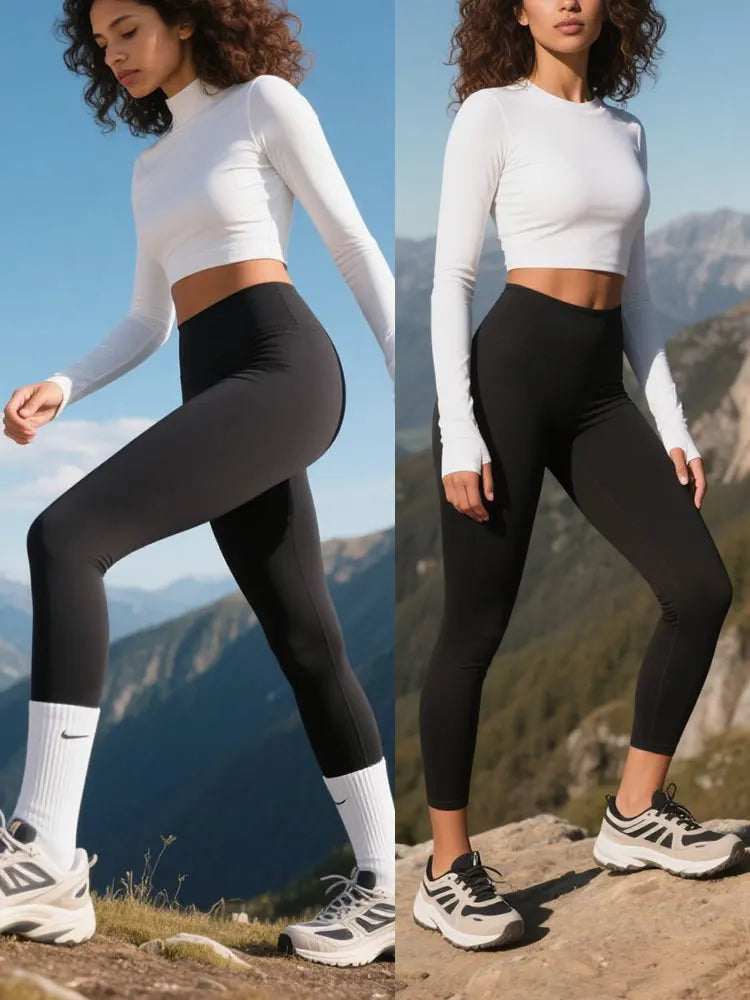 Pantaloni Da Yoga Vita Alta Per Donne Elasticizzati Quattro Direzioni Asciugatura Rapida Per Corsa Ciclismo Palestra