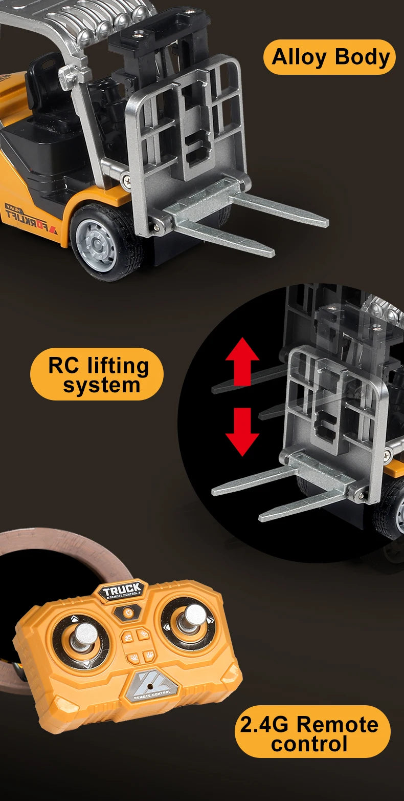 Teeggi 1 64 Mini RC Forklift Telecomandata Giocattolo Per Bambini Regalo Perfetto Con Controllo Remoto Preciso