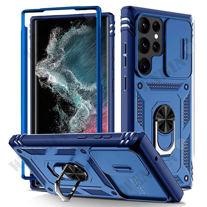 Custodia Resistente Con Cavalletto 360 Gradi Per Samsung S26 Ultra S25 S24 S23 Plus 5G Con Fotocamera Esterna