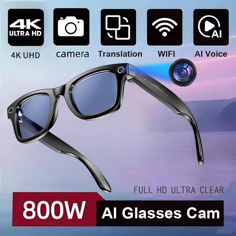 Anteprima Mondiale 2026 Occhiali Intelligenti AI Con Fotocamera 720P Bluetooth Chiamate Traduzione AI Assistente Vocale