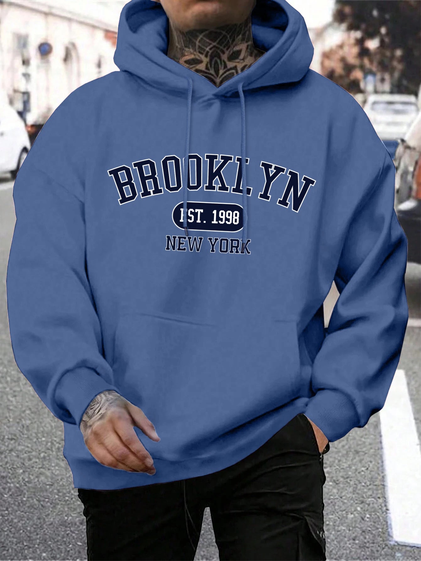 Brooklyn Est 1998 New York Stampa Felpe da uomo Harajuku Felpa con cappuccio girocollo Moda Felpa con cappuccio oversize Autunno Comodo tuta