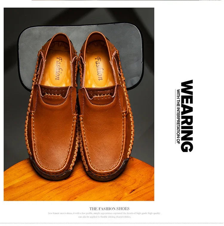 Mocassini Da Uomo Slip Traspiranti Scarpe Da Guida In Vera Pelle Fatte A Mano Eleganti Casual