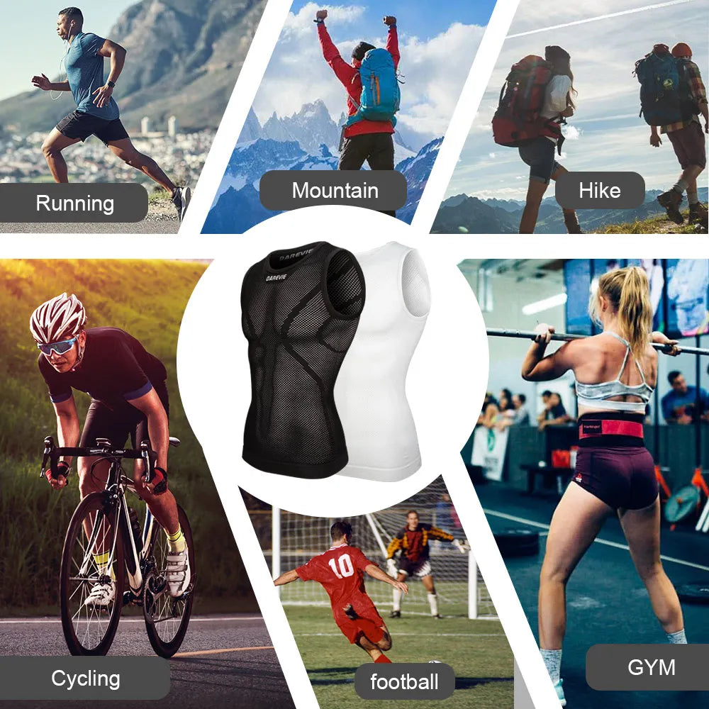 Canotta Base Layer Ciclista Traspirante Compressione Leggera Senza Soluzione Di Continuità Unisex Allenamento Ciclismo