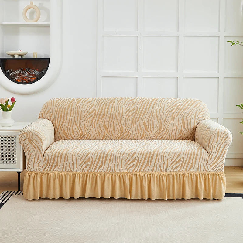 1pc Gonna Onda Cationica Copridivano Fodera per Divano Jacquard Elastico All-inclusive Protezione per Divano Regolabile Antiscivolo Universale