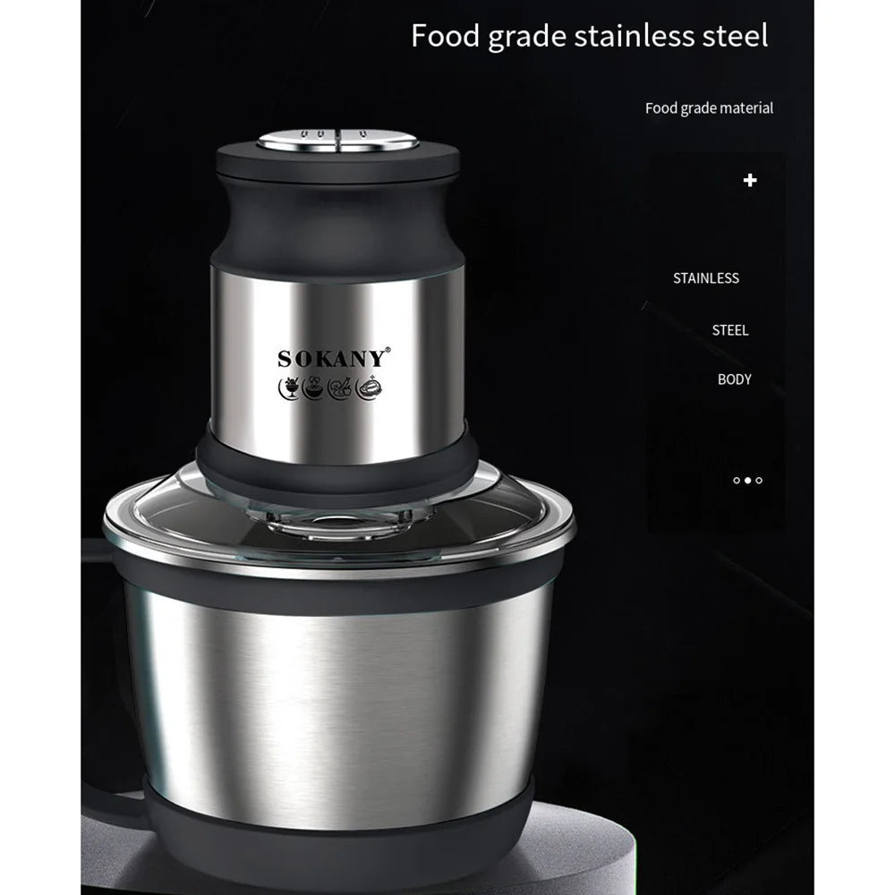 Tritacarne Elettrico 800W 3L In Acciaio Inox Frullatore Mixer Cucina Processore Alimentare Tutto in Uno 220V