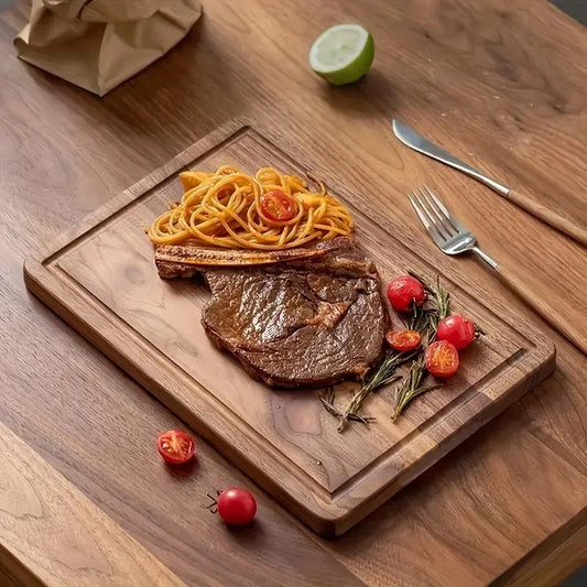 Tagliere in legno di faggio e noce Tagliere da cucina Blocco da macellaio per carne di formaggio - Tagliere in legno resistente per cucina