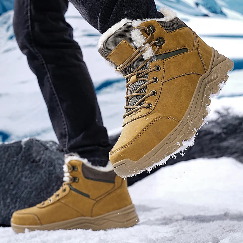 Stivali Da Neve Da Uomo Foderati In Pile Con Suola Spessa Per Trekking Outdoor Inverno Autunno Scarponi Da Caccia