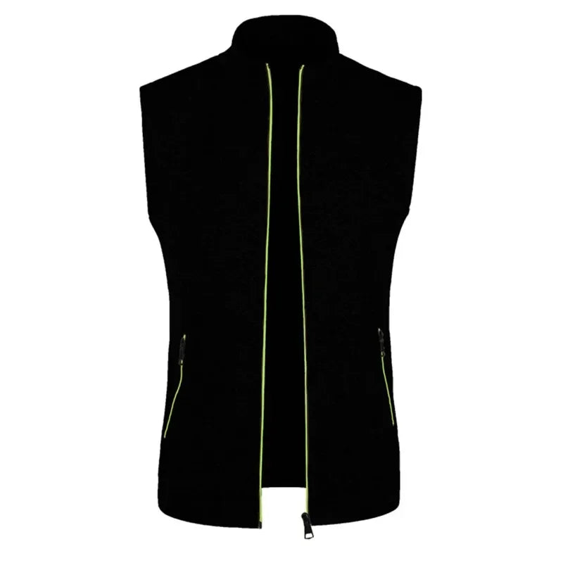 Gilet Senza Maniche Con Cerniera Da Uomo Autunno Traspirante Esterno Streetwear Dolcevita