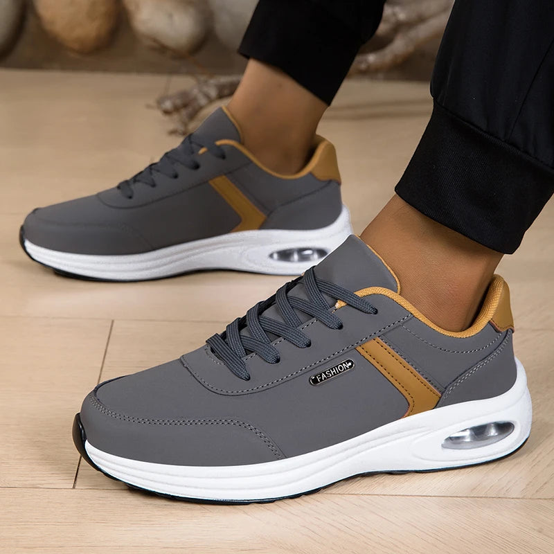 Scarpe Sportive Da Uomo Impermeabili In Pelle Casual Antiscivolo Da Passeggio E Tennis Con Aumento Di Altezza