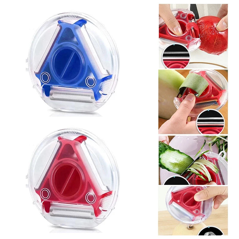 Set Pelapatate 3In1 Strumento Da Cucina Con Affettatrice Julienne Cutter Grattugia In Acciaio Inox