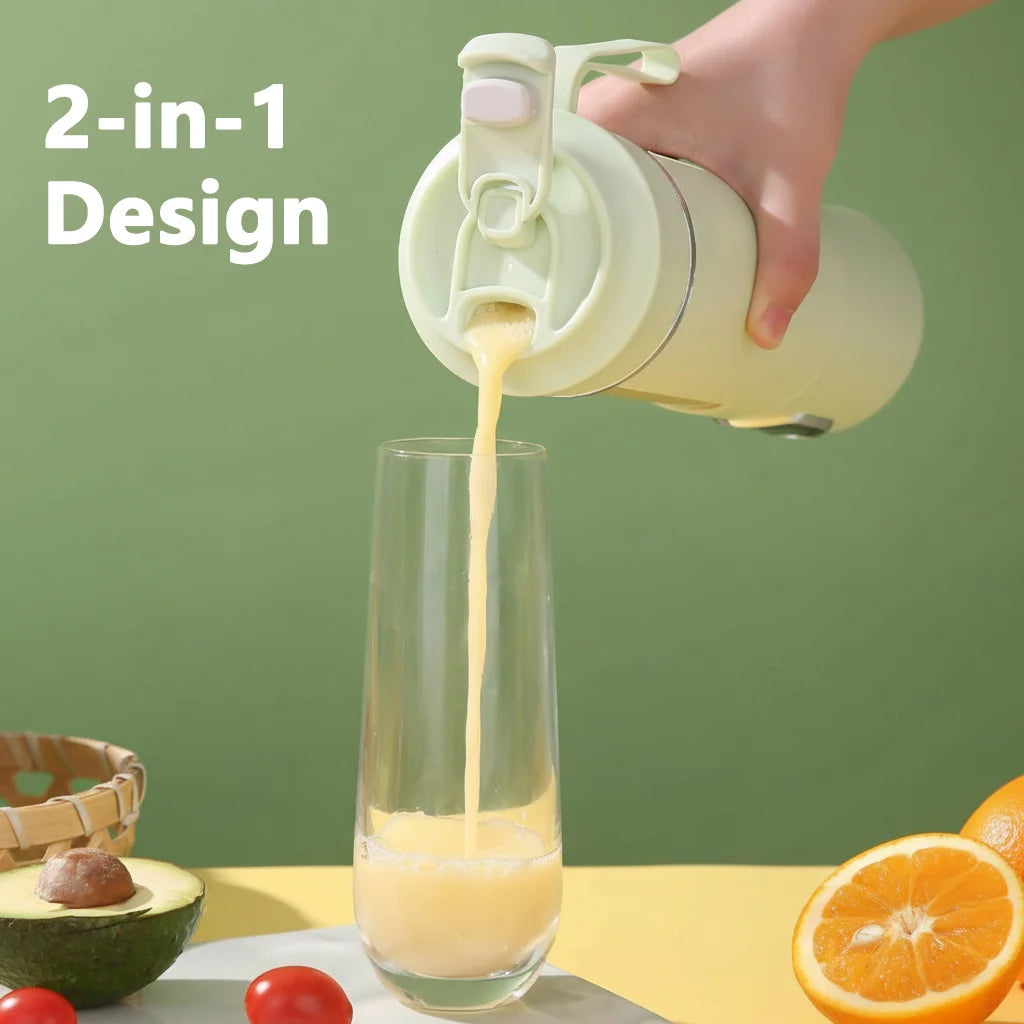 Spremiagrumi Portatile Da 530 Ml USB Ricaricabile Senza Fili Con 12 Lame E 4 Marce Mini Frullatore Per Succo Fresco