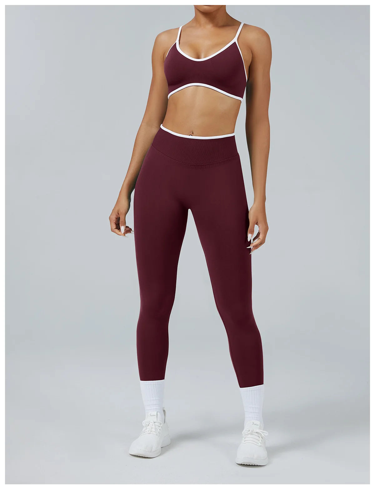 Set Fitness Da Donna 2 Pezzi Leggings Vita Alta Senza Cuciture E Reggiseno Sportivo Per Yoga Palestra Cardio Estivo