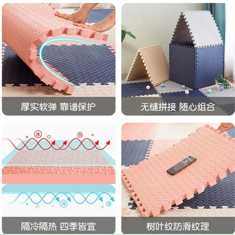 12 pezzi di schiuma tappetino da gioco per bambini tappetino puzzle bambini incastro esercizi piastrelle tappeti piastrelle giocattolo tappeto morbido 30 * 30 * 1 cm