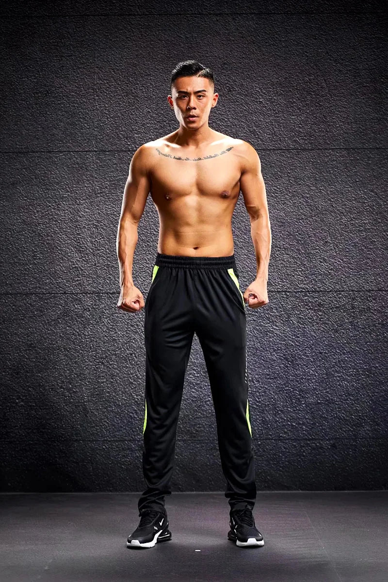 Pantaloni Sportivi Da Uomo Con Tasche Con Cerniera Per Corsa Allenamento Calcio Fitness In Poliestere Modello A102