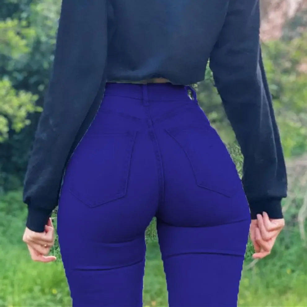 Jeans Da Donna A Vita Alta Pantaloni A Sigaretta In Denim Rivestito In Cotone Primavera 2025 Sensuali E Moda
