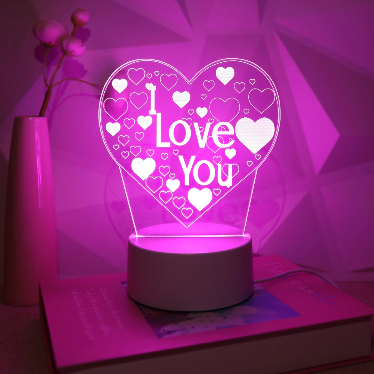 Confessione Romantica Ti Amo Luce Notturna 3D Per Amanti Regalo Per Decorazione Della Camera Da Letto