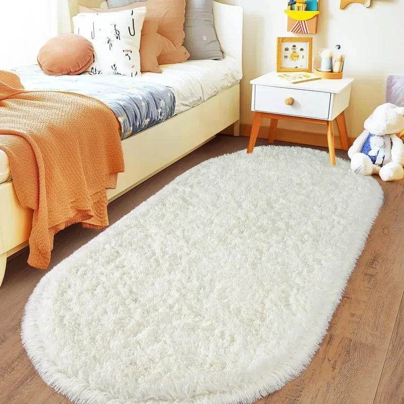 Tappeto Ovale Tinta Unita Vikama Morbido Antiscivolo Per Ingresso Corridoio Camera Da Letto Comodino Decorazione Casa