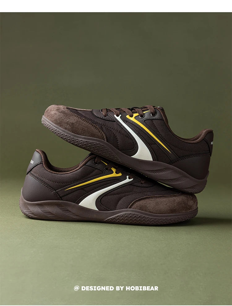 Hobibear Scarpe Minimaliste In Pelle Sintetica A Calzata Larga Sneakers Retro Allacciate Per Uomo E Donna Traspiranti