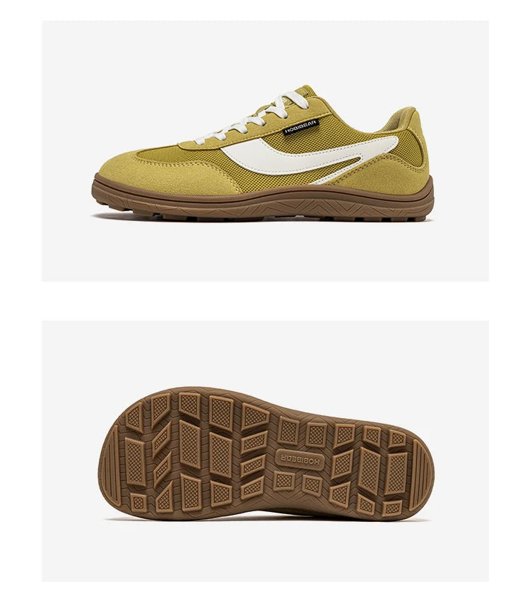 Hobibear Scarpe Larghe a Piedi Nudi Minimaliste Uomo Donna Zero Drop Sneakers Passeggio Retrò Rete Pelle Artificiale