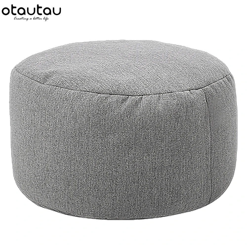 Sgabello Rotondo Diametro 30 Cm Altezza 20 Cm Pouf In Lino Ottomano Con Imbottitura Poggiapiedi Tatami Futon Puff JD001