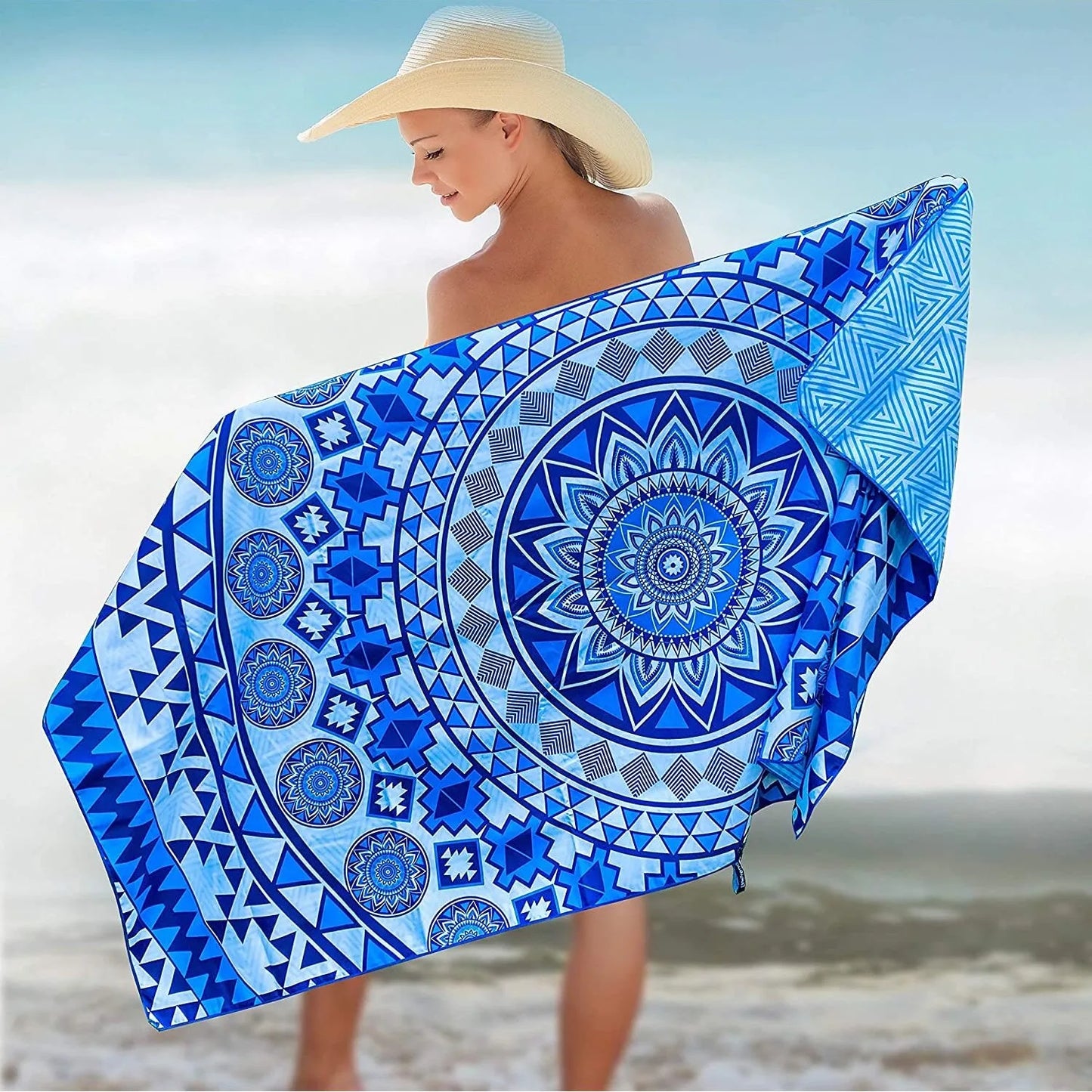 Telo Mare in Microfibra Oversize per Adulti Asciugatura Rapida Senza Sabbia per Nuoto Sport Spiaggia