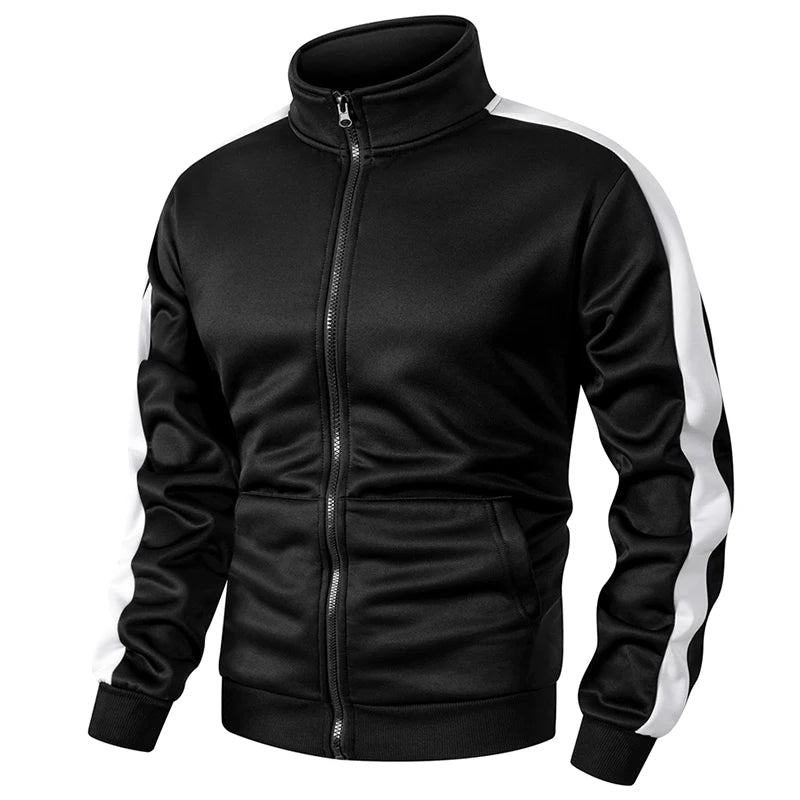 Giacca Sportiva Patchwork Colorblock Da Uomo Con Tasca Kanga Autunno Inverno Foderata In Pile Calda Con Cerniera