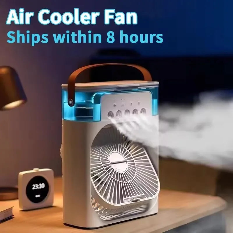 Raffreddatore Aria Evaporativo Portatile Con Serbatoio Da 500 Ml Doppia Funzione Ventilatore Umidificatore Silenzioso