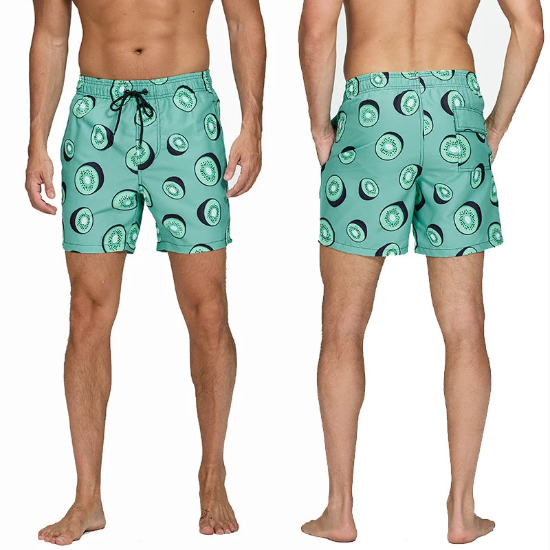 Pantaloncini Uomo Ad Asciugatura Rapida A Righe Verticali Traspiranti Con Fodera In Rete Taglie Forti Spiaggia Surf