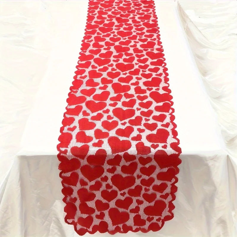 Runner Da Tavolo A Forma Di Cuore In Pizzo Rosso Decorazione Per La Casa San Valentino Decorazione Natalizia