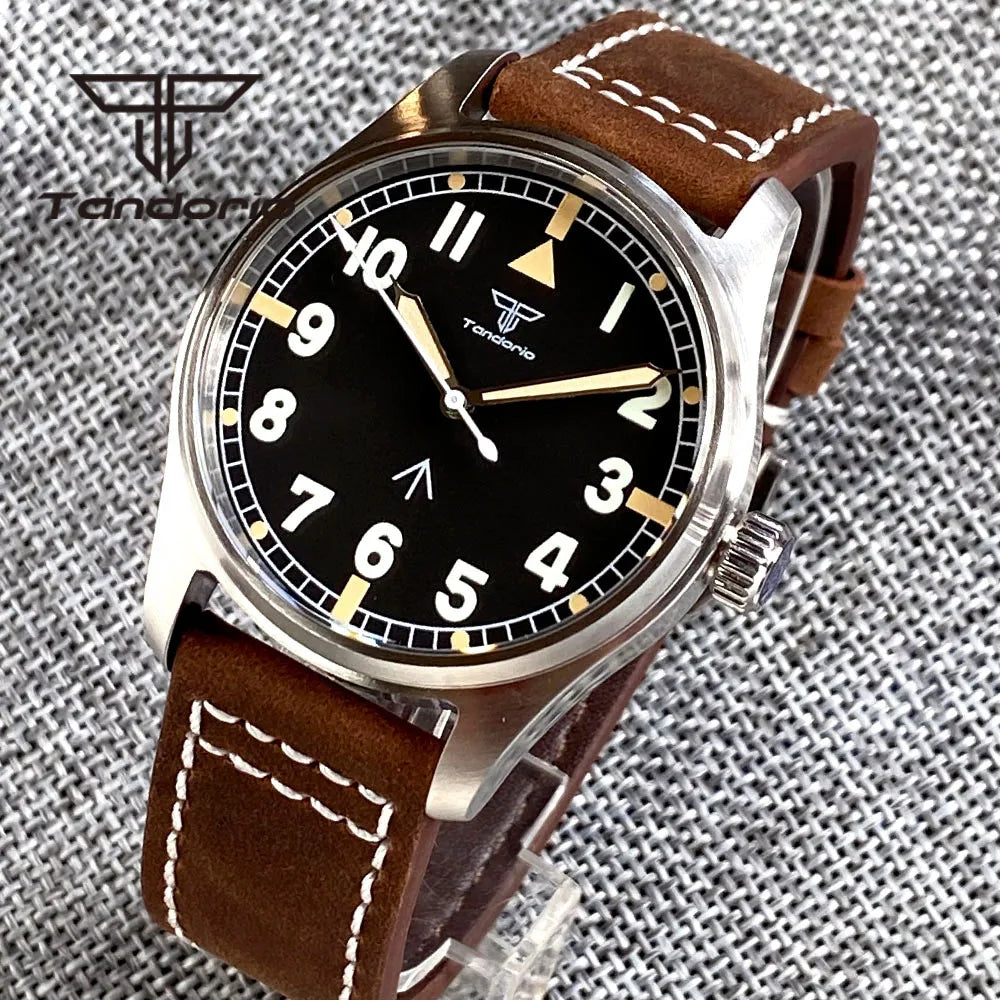 Orologio Diver Automatico Uomo Tandorio 39mm 20BAR Corona a Vite Vetro Zaffiro AR Lume Verde