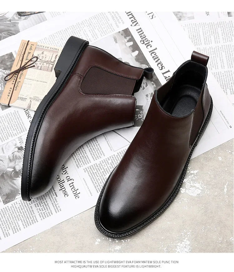 Stivaletti Chelsea In Pelle Da Uomo Di Lusso Fatti A Mano Slip On Per Abito Formale E Casual