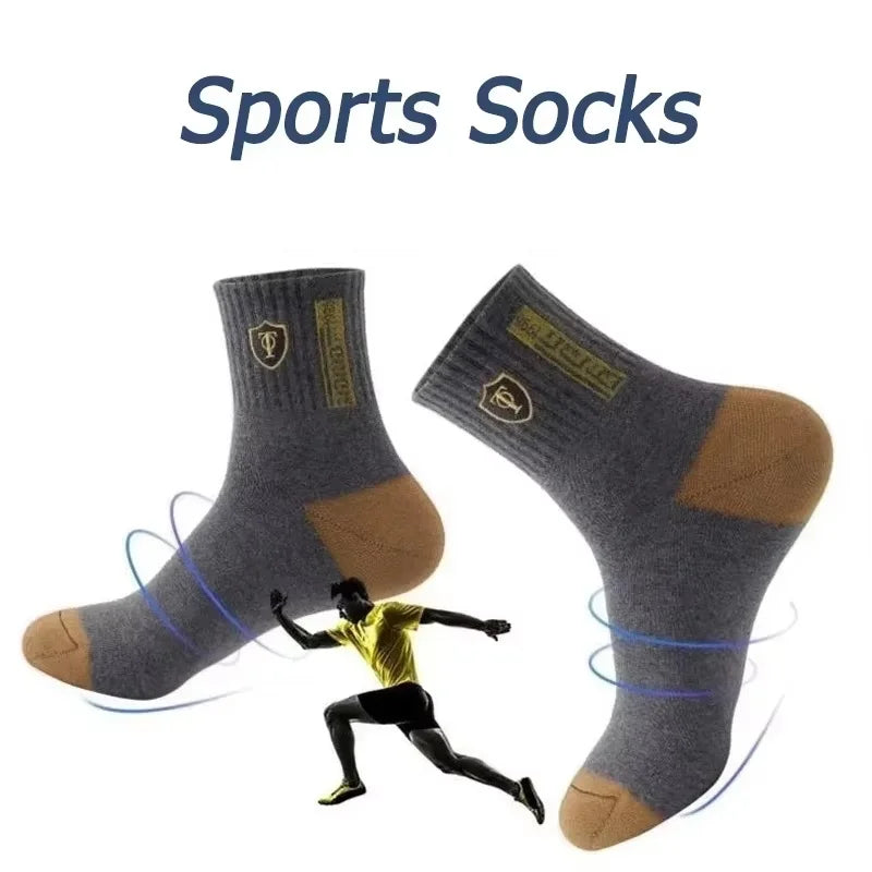 Calze Sportive Uomo in Cotone Bamboo Traspiranti Regolano Umidità per Comfort Tutto il Giorno Autunno Inverno 10 Paia