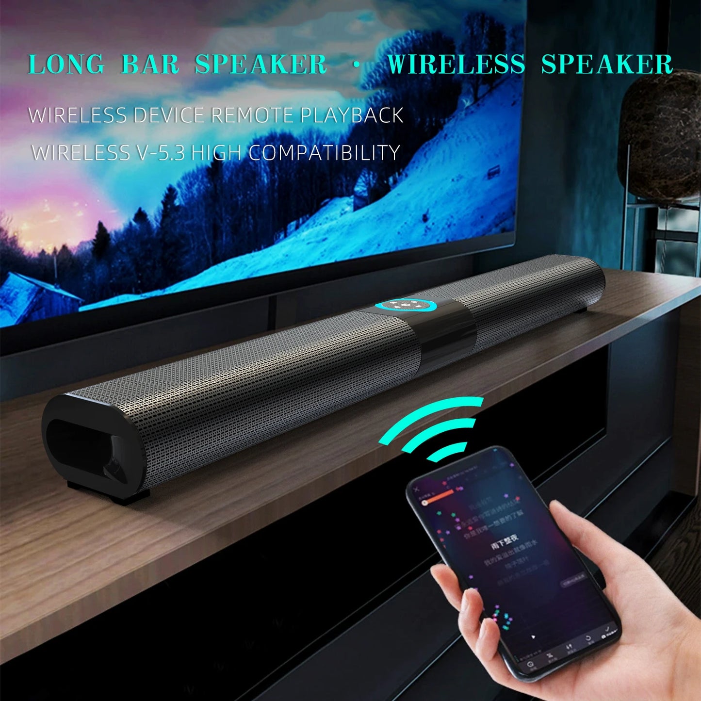 Homefish BS20 Altoparlante Bluetooth Luce Ambientale RGB 4 Altoparlanti 6 Effetti Sonori EQ Supporta TF USB AUX RCA FM