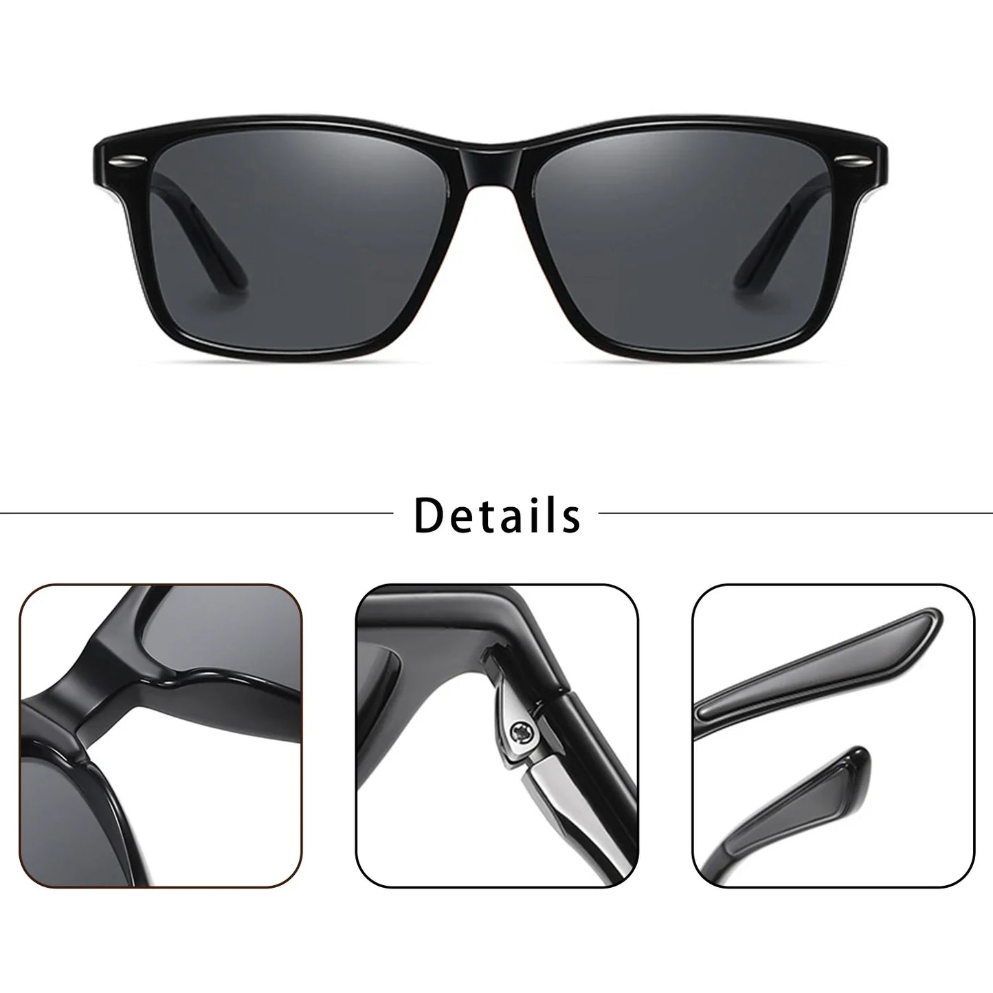 Occhiali Da Sole Polarizzati Uomo Donna TR90 Ultraleggeri Montatura Quadrata Set Regalo Per Guida E Feste