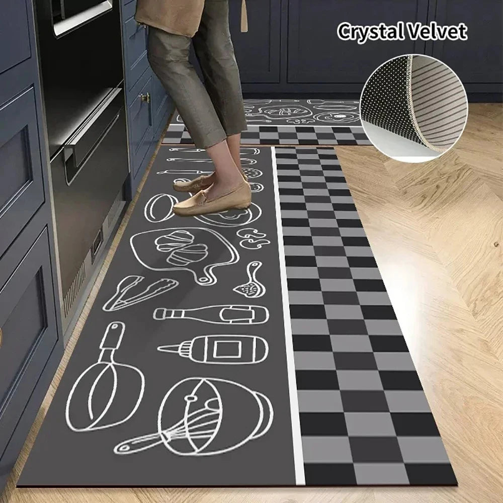 Tappetino Da Cucina Antiscivolo Lungo In Velluto Cristallo Per Soggiorno E Camera Da Letto Zerbino Tappeti Assorbenti