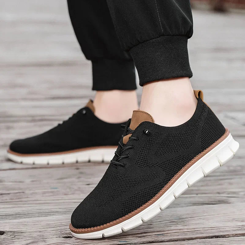 Scarpe Casual Uomo Traspiranti Brogue Classiche Ammortizzazione Design A Blocchi Colore Sneakers Eleganti Leggere